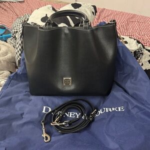 Dooney & Bourke Black Leather Barlow Tote with Detachable Strap